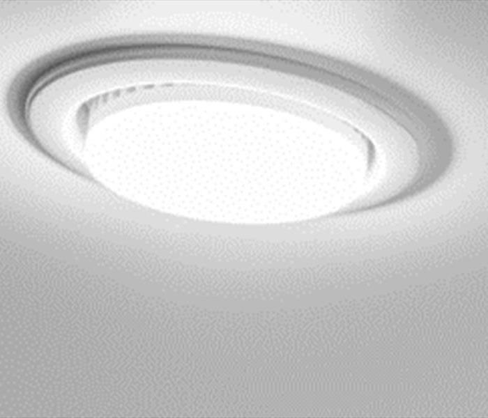 white ceiling with a light