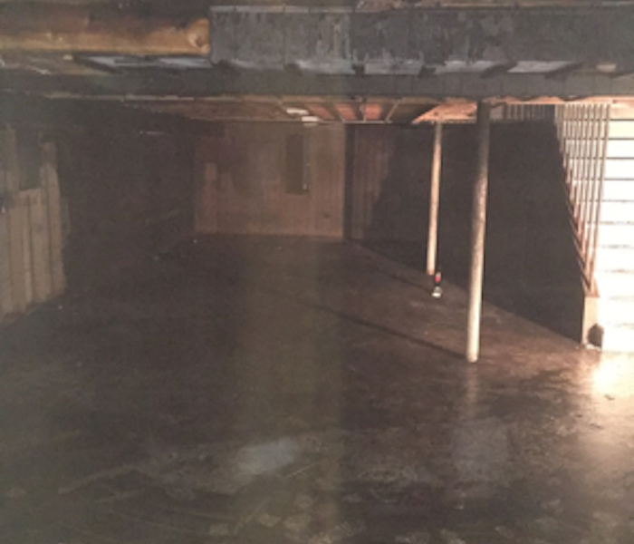 basement with concrete floor