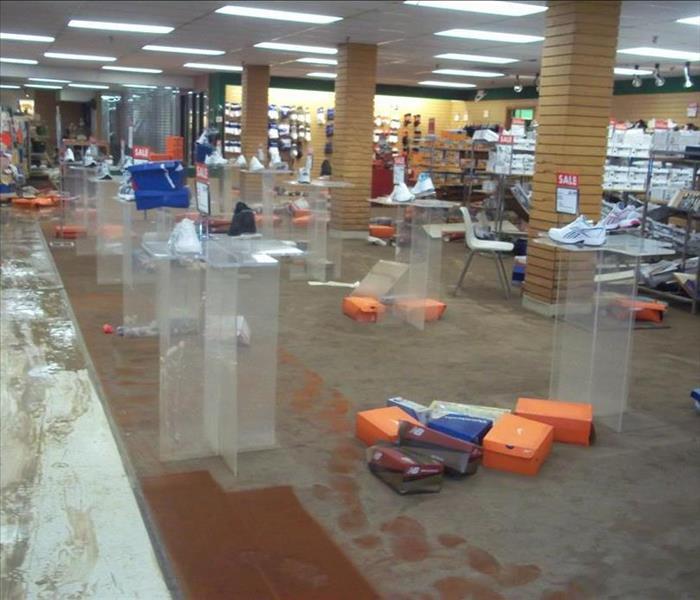 shoe store flooded with water