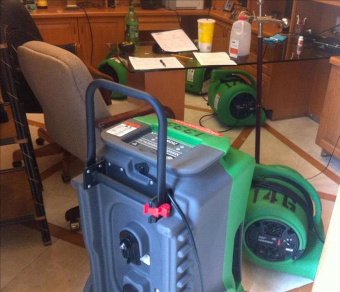 office with SERVPRO equipment setup
