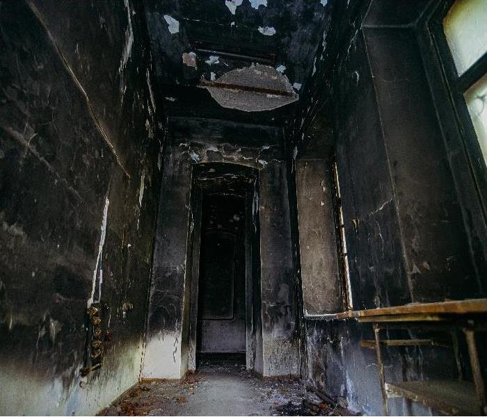 burnt home interior after fire