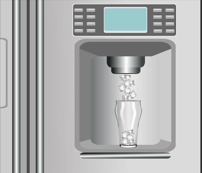animation of an ice maker on a refrigerator